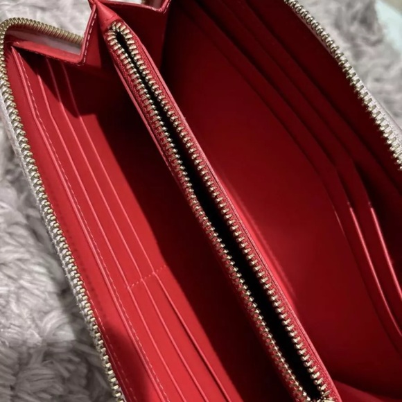 Authentic Christian Louboutin Long Wallet Zip Around Studs Pink - Picture 6 of 8